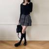 New Arrivals Open Run Women Layered Shirring Strap Ribbed Crop Knit