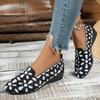 Women's shoes with niche-designed patterns, featuring comfortable flat soles, suitable for various outfits.