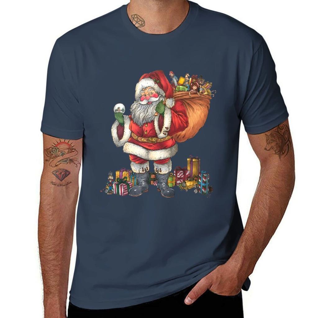 Jolly Old Santa Claus T-Shirt mens graphic t shirts t shirts for man slim fit t shirt man cotton T-Shirt