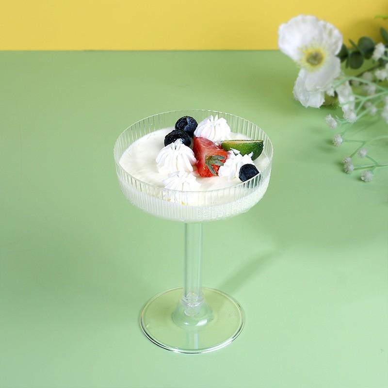 10Pcs Lightweight Transparent Plastic Martini Glasses Dessert Cups Toasting Flutes for Wedding Cocktail Night Event