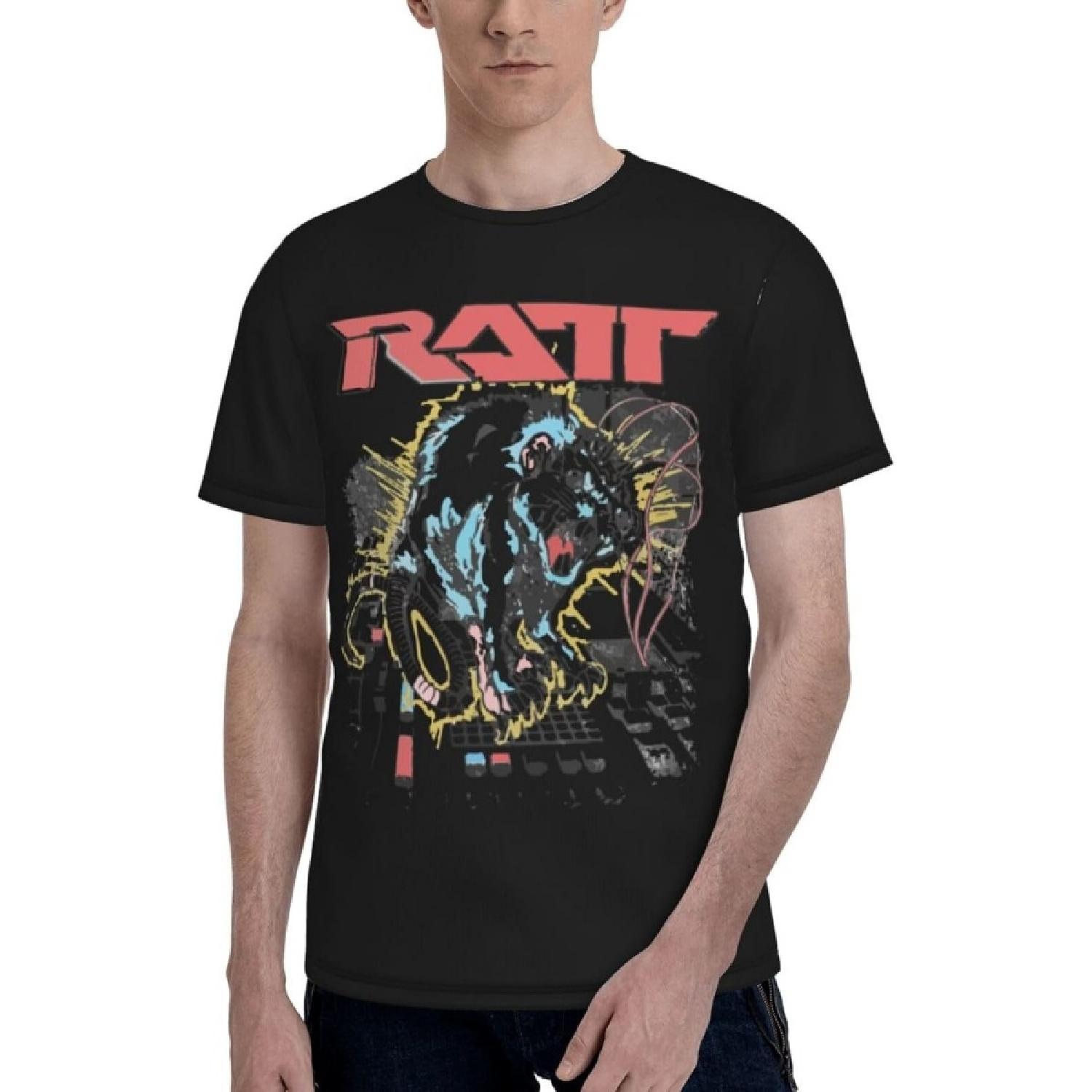 

JOISOMI Мужская футболка RATT 80-х Рок Мужская футболка с круглым вырезом и коротким рукавом Модная повседневная легкая футболка для тренировок S разноцветный