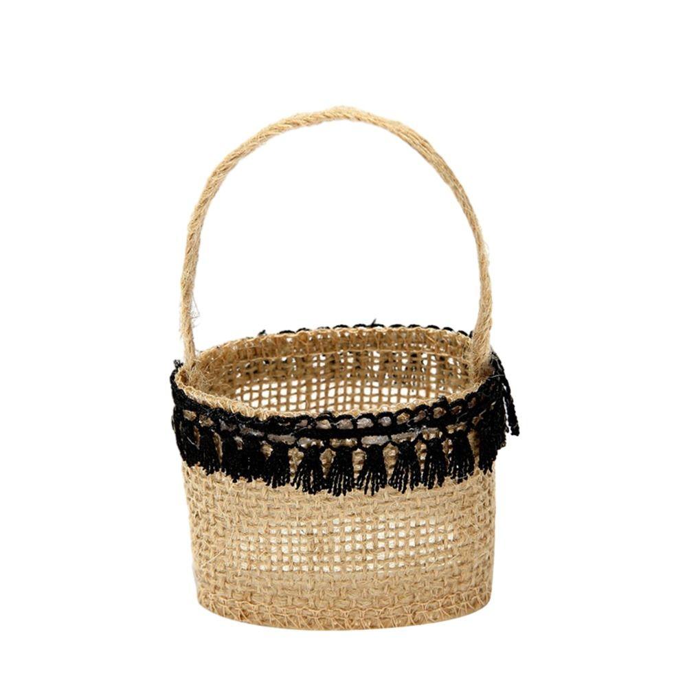 

2 шт. Ретро корзина для девочки с цветами, кружевная, с бантом, мешочек для конфет и подарков, украшение для свадебной церемонии и вечеринки 6