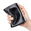New first layer oil wax cowhide retro clip buckle change bag women's ID card clip business card bag multi-card card bag