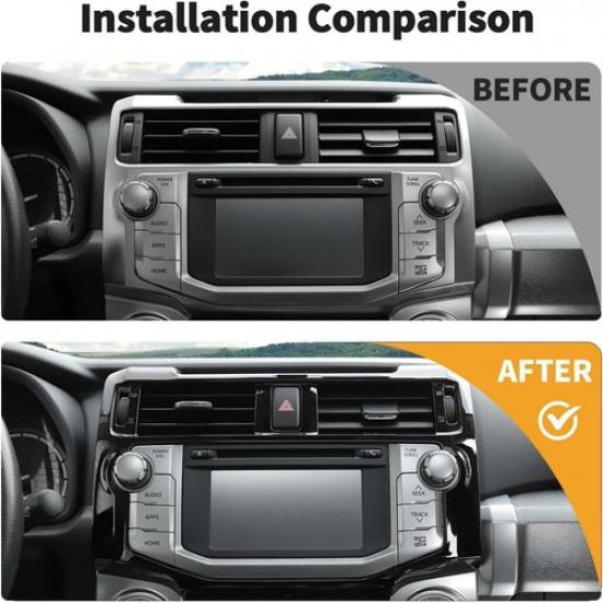 Glossy Black Navigation Radio Display Screen Frame Cover Trims for 4Runner 10-19