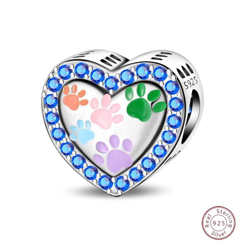 New Copper Charm Bead Mother'S Day Love Heart Family Charm Bead Pendant Fits Bracelet Womens Jewelry Gift