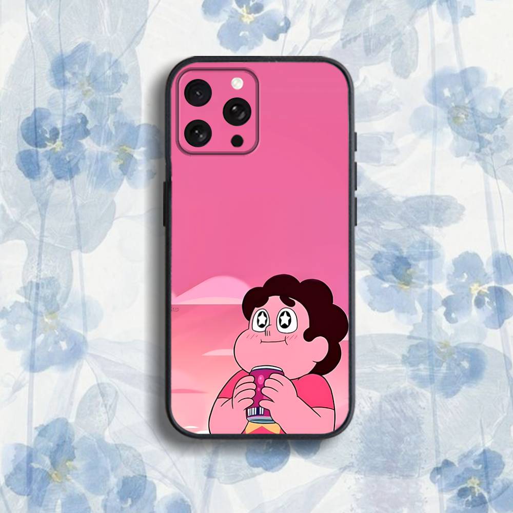 hot Steven Universe Cartoon Phone Case For iPhone 11,12,15,16,17,13,14,Pro,Max,Plus,E,Mini,Air,SE4 Black Soft Box