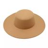 Wide Brim Felt Hat Hepburn Style Panama Hat New Flat-top Cap  Jazz