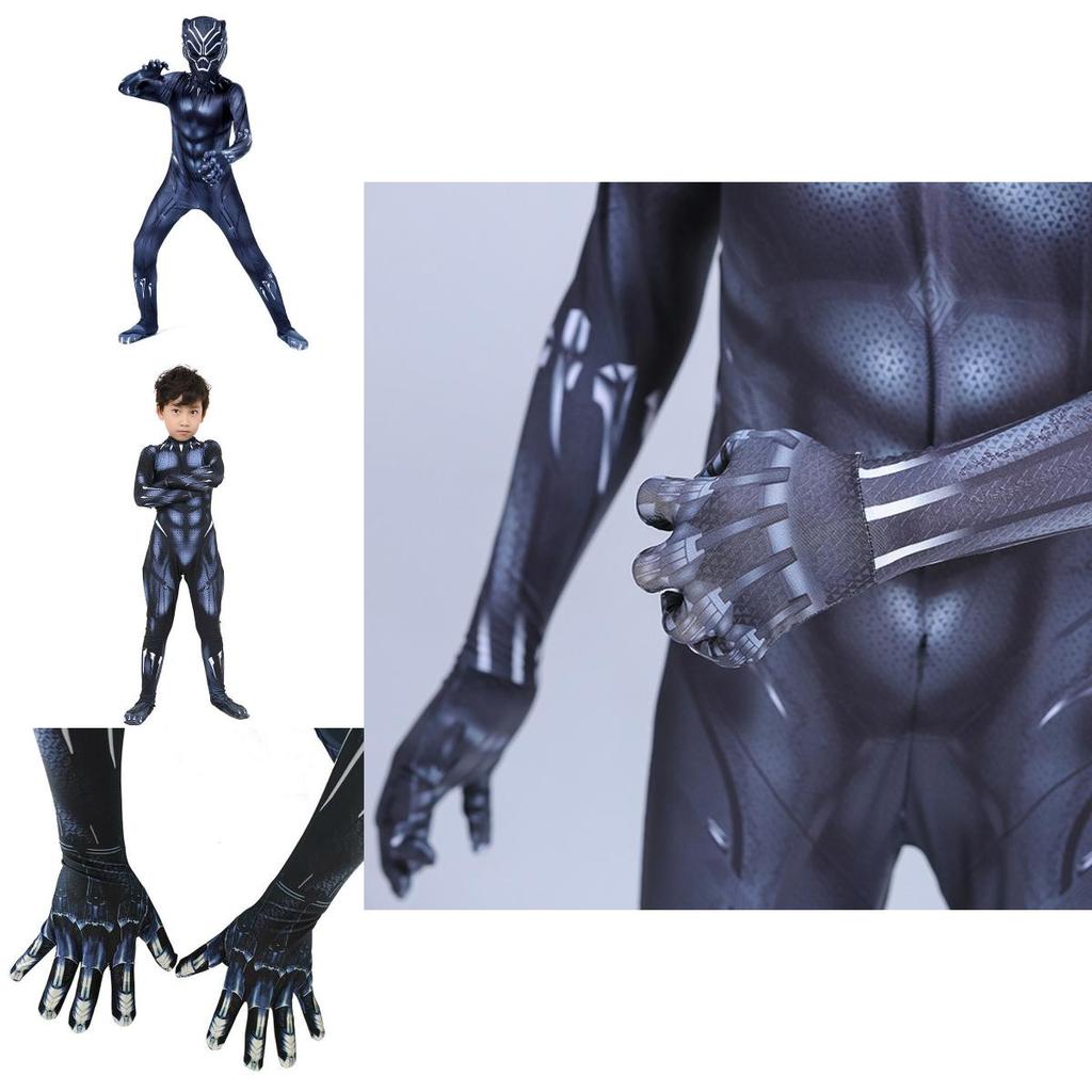 Premium Quality Black Panther Superhero Cosplay Jumpsuit For Adults And Kids