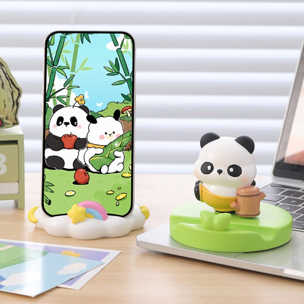 

Resin Doll Panda Mobile Phone Holder Panda Figurines Mobile Phone Bracket Phone Accessories Style A