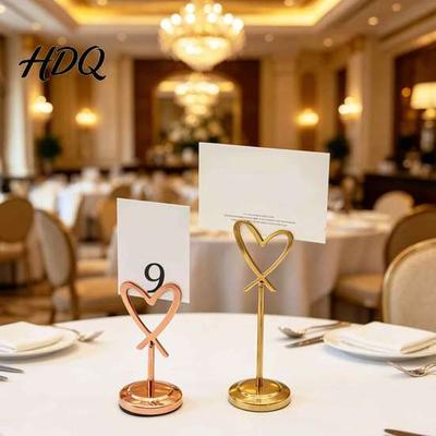 Metal Place Card Base Hollow Heart Table Number Holder Love Stand Memo Note Holder Clip for Photos Food Signs Notes Weddings Birthdays,