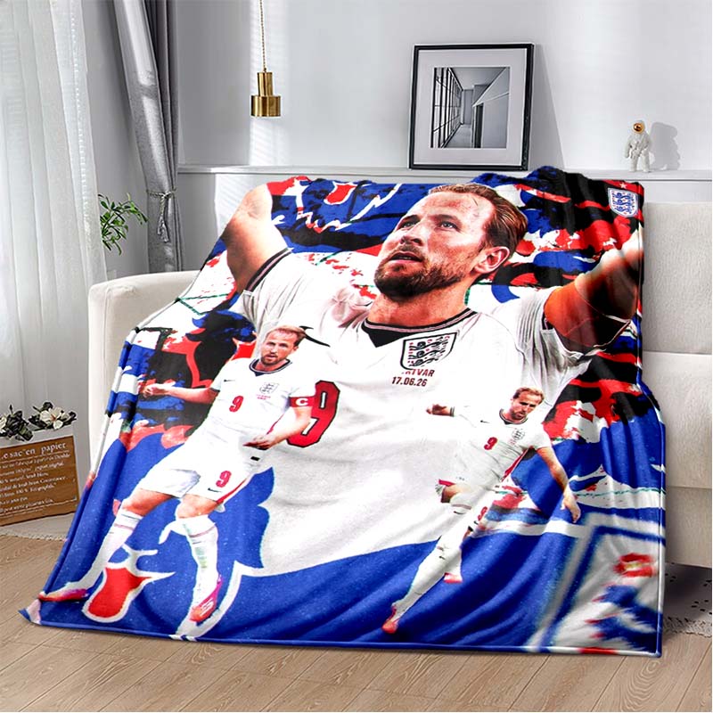 Harry Kane England Football Player Flannel Blanket, Soft Warm Throw Blanket for Sofa Bed, Soccer Fan Home Decor Bedding Blanket