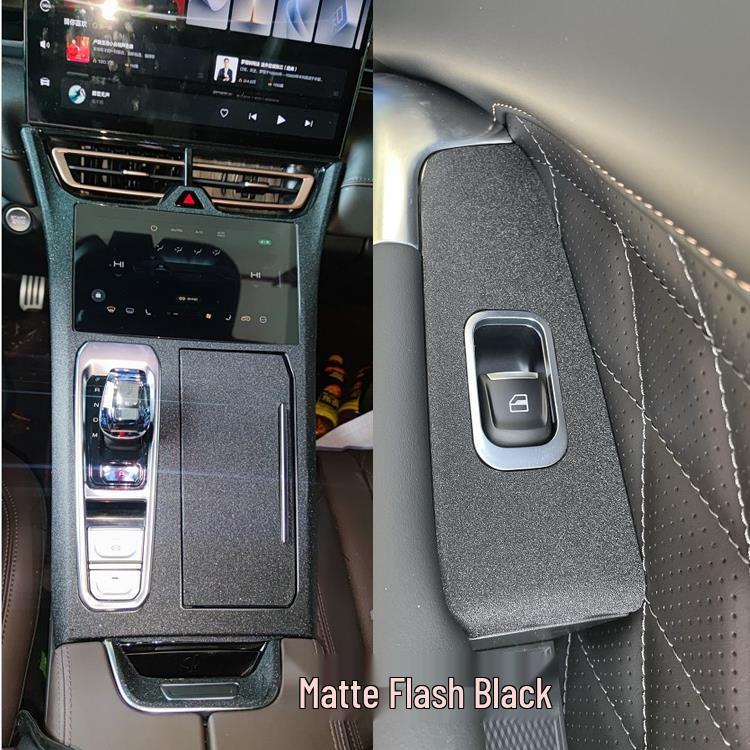 WEY Mocha Interior Stickers: Anti-Scratch Black Warrior Gear Shift Console Decal