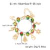 Christmas Theme Charm Bracelet With Pendant Tree Santa Reindeer Snowflake Adjustable Women