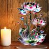 1 Piece of 2D Acrylic Crystal Lotus Ornament, Suitable for Valentine's Day, Home, Office, with Indoor and Outdoor Art Decoration