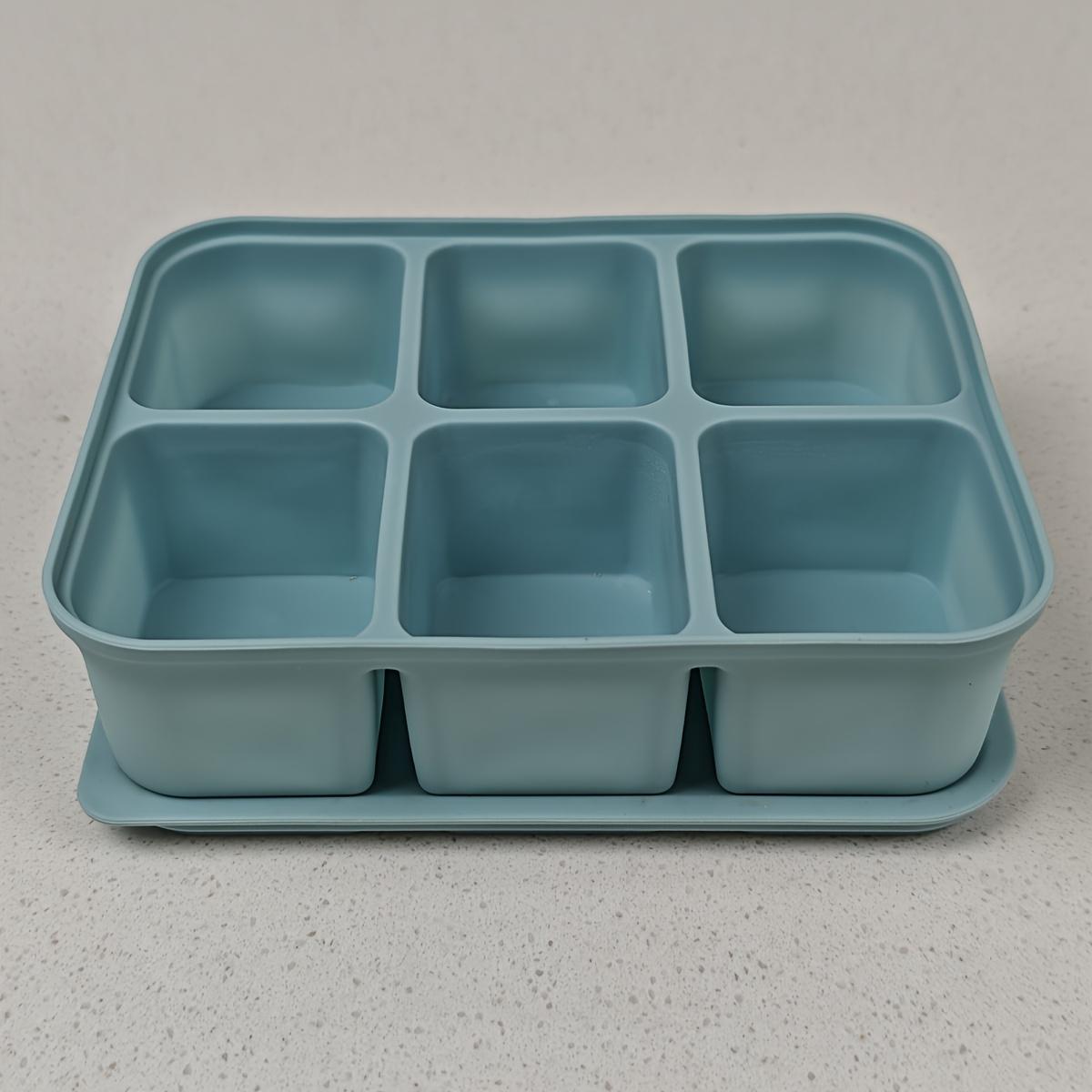 

Silicone Ice Grid Mold -6 Cavities, Easy to Demold Ice Cubes, Ice Tray with Lid, Durable, Suitable for Ice Making, Home DIY Milk, Chocolate Ice Cubes синий
