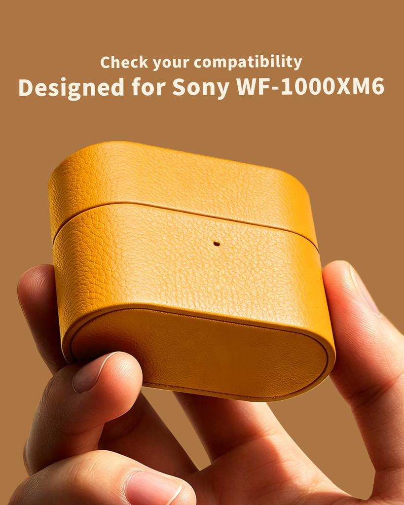 Eary Premium Leather Protective Cover for Sony WF-1000XM6 Case Anti-Drop Solid Protection Earbuds Shells Shockproof Earphone Box
