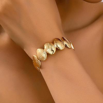 Pulseira de Concha Oceânica Europeia e Americana: Joias para Férias na Praia de Verão, Design Aberto Versátil