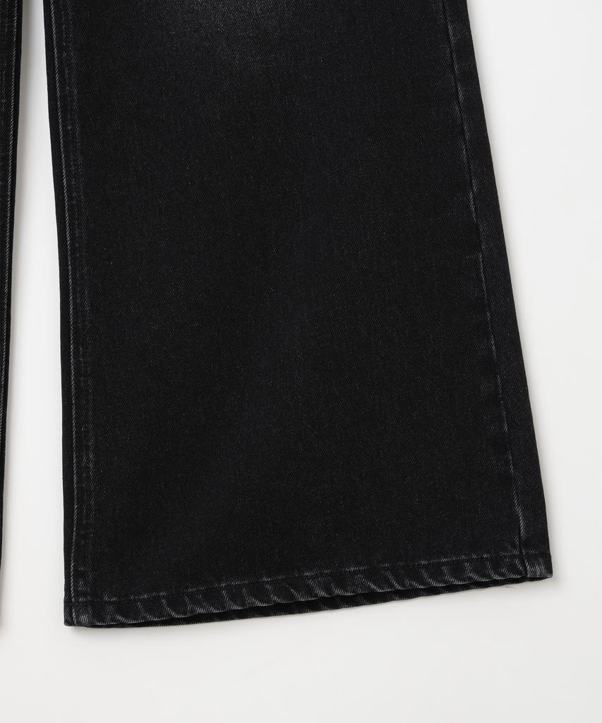 MILLO WOMEN Studded Wide Jeans [Black]