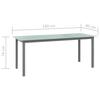 vidaXL Gartentisch Hellgrau 190x90x74 cm Aluminium und Glas