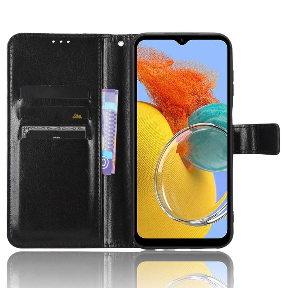 Flip Case for Samsung Galaxy M34, Crazy Horse Wallet, Black