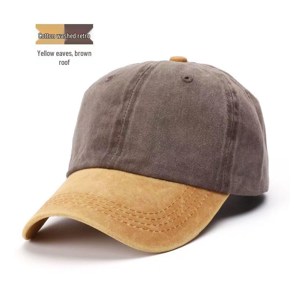 Personalized Retro Unisex Embroidered Cotton Baseball Cap with Soft Brim and Color Block Design