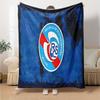 Racing Club Strasbourg Crest Flannel Blanket, Soft Polyester, Modern Design, All-Season for Camping, Travel, Gifts for Holidays or Birthdays