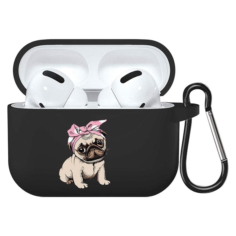 קריקטורה חמוד חיות מחמד כלב חתול בעל חיים ינשוף צמח פרחי אפל עבור אפל AirPods 2 3 כיסויי אוזניות חסינות זעזועים שחורות AirPods Pro Funds Cover