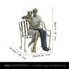 Escultura de figura de casal, estátua criativa de resina, ornamento de exibição de novidades, arte de decoração de mesa