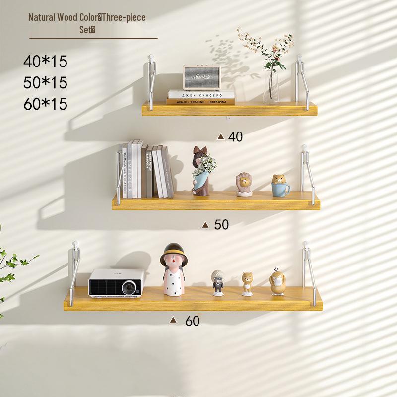 Punch-Free Wall-Mounted Iron Art Storage Rack for TV, Living Room, or Bedroom Décor.