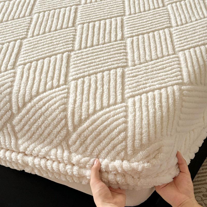 New Jacquard Comfortable Cotton Velvet Bed Sheet Single piece Thickened in Winter