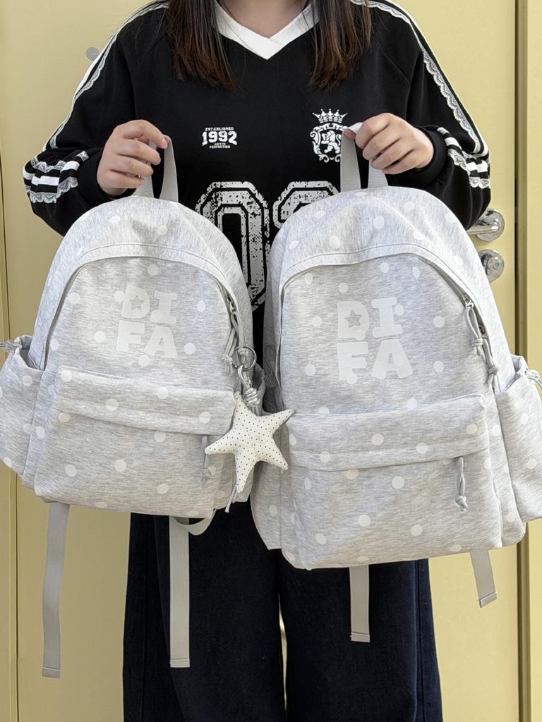 Schoolbag Korean ins High Value College Style Star School Bag Middle School Student School Bag Women's Casual Lightweight Large Capacity Backpack