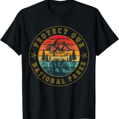 Resist Protect National Parks Save Nature Parks Public Bear T-Shirt