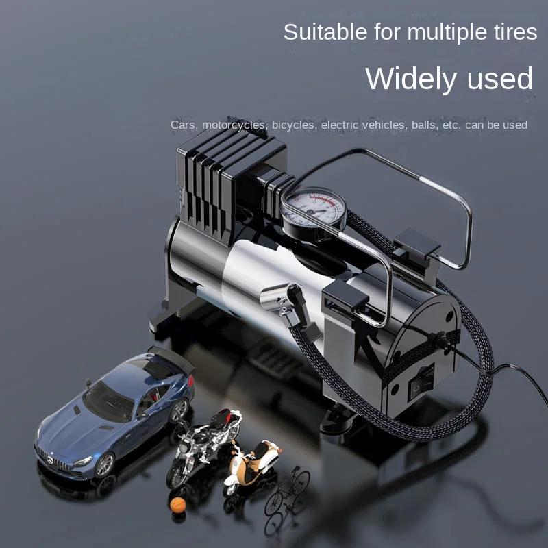 140PSI 12V Car Tyre Inflator Heavy Electrical Air Compressor Automotive Inflation Pump Vehicle Inflation Pumps W/ Pressure Gauge