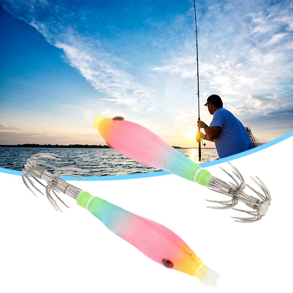 Squid Hook Intensive Luminous Stainless Steel Cuttlefish Jig Polishing Double Row Fishing Bait