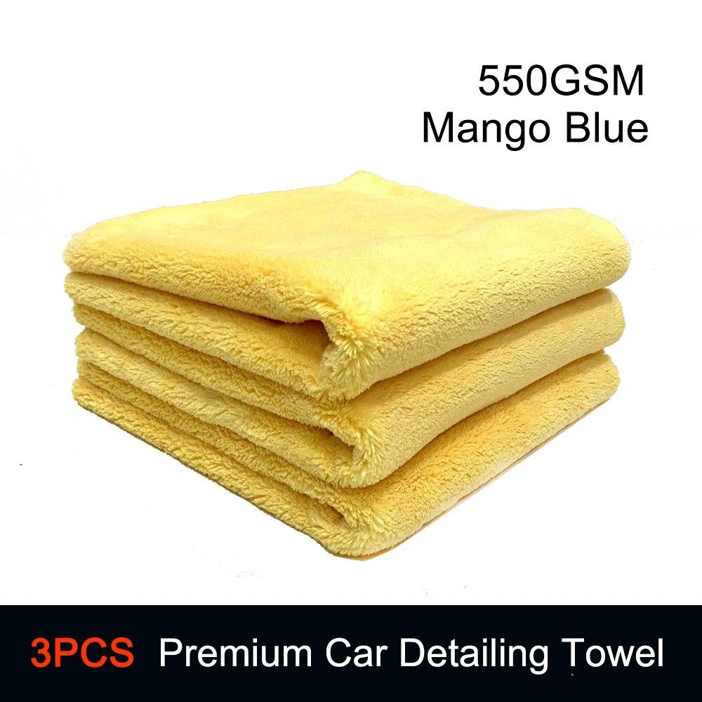 

DetailingKing 3 шт 550GSM без кромок микрофибровое полотенце для чистки автомобиля ультрамягкое/короткое ворсистое полотенце для детализации автомобиля Superfine Fiber