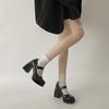 2025 spring new high heels women's wedding shoes French design with Mary Jane shoes waterproof table thick heel single shoes