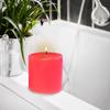 Paraffin Wax Scented Pillar Candles for Home Décor Smokeless & Dripless Candle (Rose - Red) Set of 3