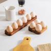 Wooden Egg Holder Rustic Egg Tray 4 or 6 Slots Countertop Egg Organizer for Kitchen Refrigerator Dining Table