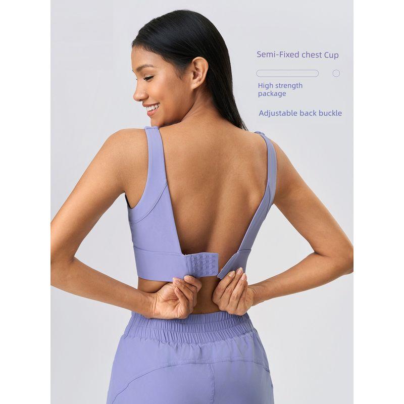 Lu Same Sports Bra Female Bubble Wrap Anti-SAG Push Up Breast Holding Semi-Fixed Cup Adjustable Yoga Intimates