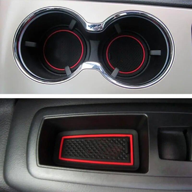 15PCS Anti-Slip Gate Slot Matte Gummi Untersetzer für Jeep Grand Cherokee 2011-2014 2015 2016 2017 2018 WK2 Zubehör Aufkleber