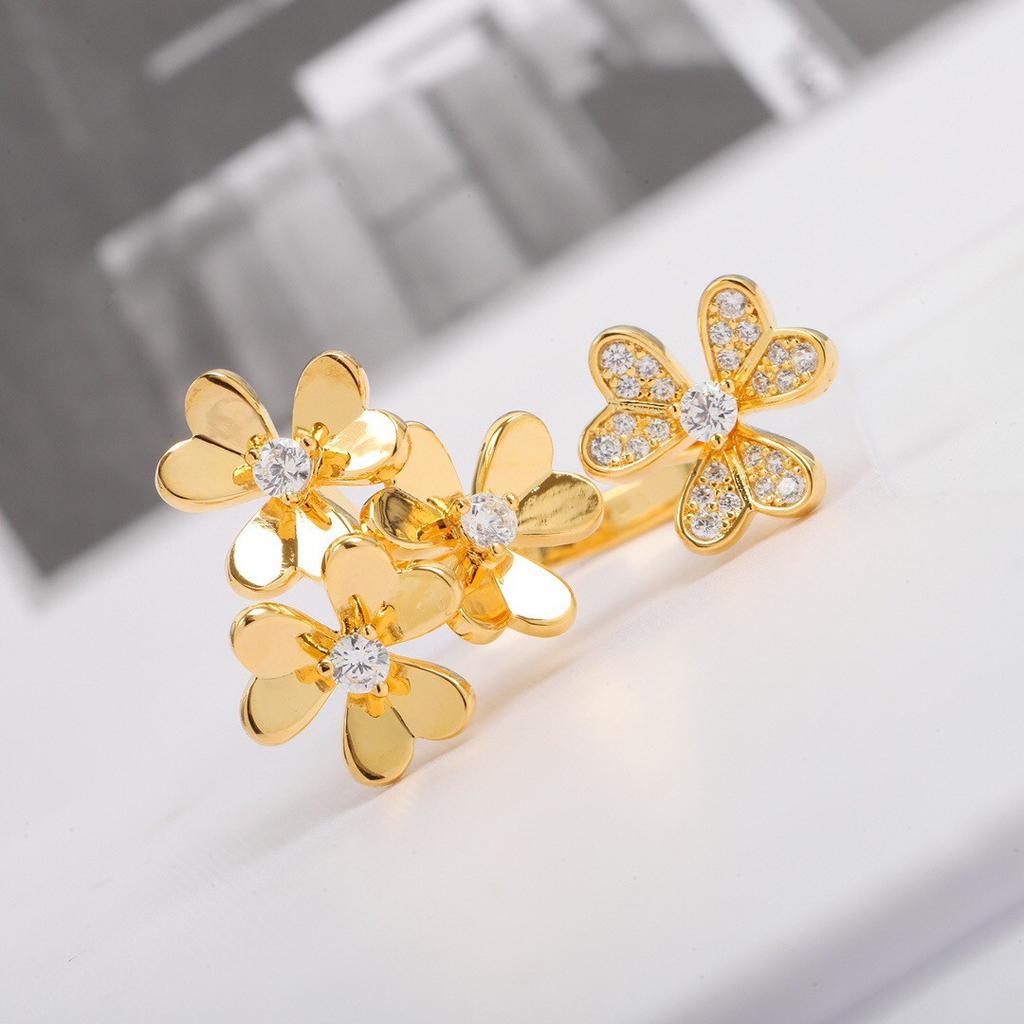 New 2023 Trend Top Quality Hot Brand Anniversary Gifts Luxury Jewelry Rings For Women Flowers Leaf Wedding Engagement Party