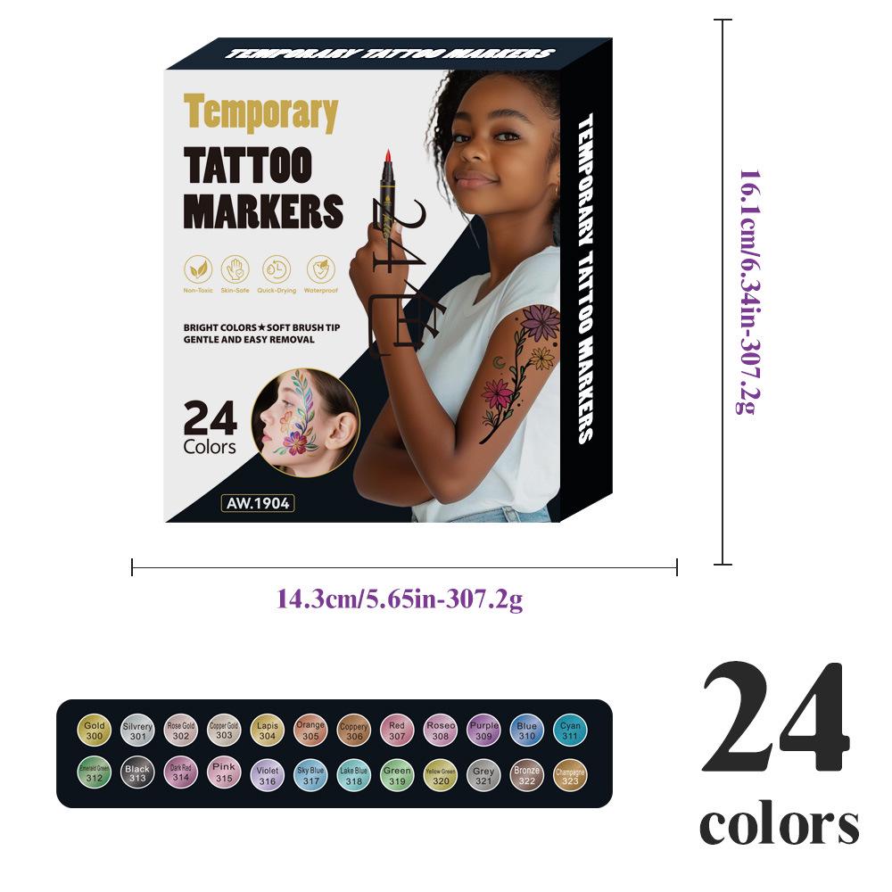 Soft Tip Temporary Skin Marker Pen - Disposable Body and Face Paint for Festivals and Parties