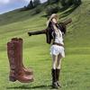 Maillard Western Cowboy Boots Women's 2025 New Spring and Autumn Coarse Heel Boots But Knee High Martin Boots