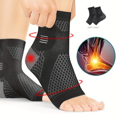 1Pair Ankle Compression Socks Compression Foot Sleeves With Arch And Ankle Support Open-Toe Design Neuropathy Socks