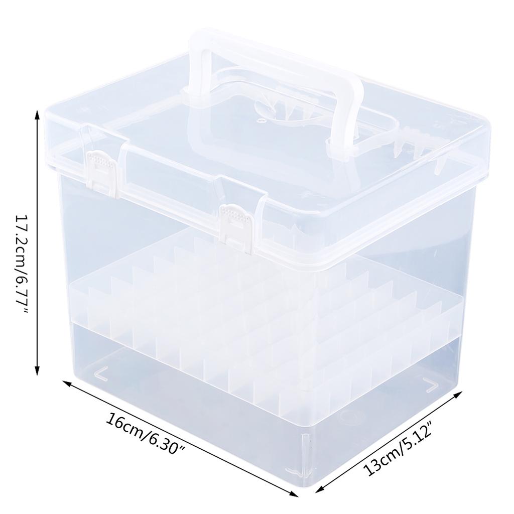 Large Capacity Marker Pen Organizer for Case Hard Plastic Box with Snap Lid Waterproof Portable for Kids Student 80 Slot