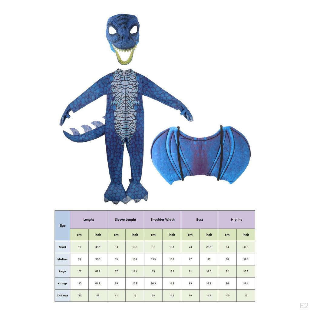 Set Costume Coda Ali Maschera Dinosauro Bambino Drago Regalo Bambini per Palco