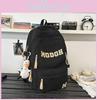 Student Large Capacity Backpack With Letter Embroidery Design For Daily School