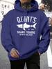 Quint'S Shark Fishing Amity Island Print Men Hoody Autumn Fleece Hoodies Hip Hop Loose Streetwear All-Match Comfortable Clothing
