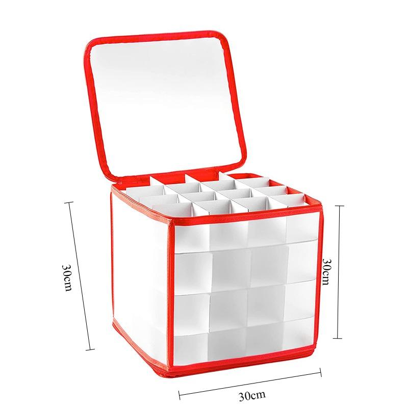

64-Grid Baubles Storage Box Christmas Ball Decorations Organizer Xmas Tree Accessories Toy Box Dividers for Holiday Storage