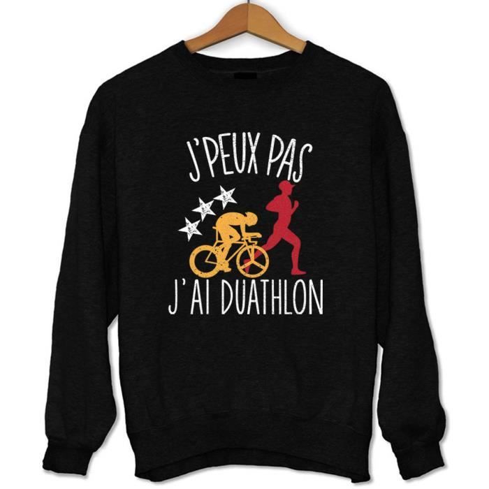Sweat - Désolé Je Peux Pas - Noir - Manches longues - Col classique